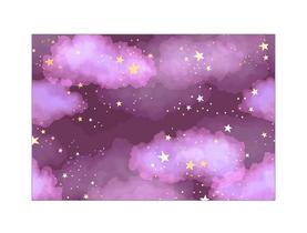 Fundo Fotográfico 2,20 x 1,50 - Nuvens Rosas e Estrelas 002