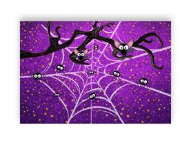 Fundo Fotográfico 2,20 x 1,50 - Roxo Halloween Cute 063