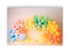 Fundo Fotográfico - Arco de Balões Tons Pasteis com Luzes 014 - Via Cores