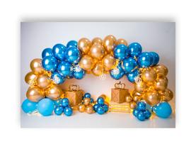 Fundo Fotográfico - Balões Azul e Dourado Realeza 013 - Via Cores