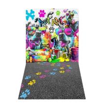 Fundo Fotográfico Cenário Pet Shop - Grafite