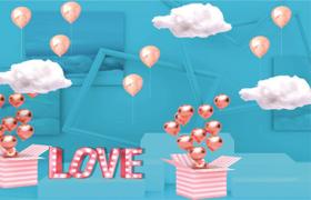 Fundo Fotográfico Em Tecido Balões Rosa Love 2,20X1,50