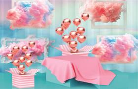 Fundo Fotográfico Em Tecido Balões Rosas 2,80X1,50