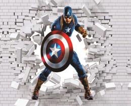 Fundo Fotográfico Em Tecido Capitão America 2,60X1,50.