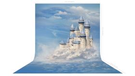 Fundo Fotográfico em Tecido Castelo nas Nuvens Céu azul - 150x170cm