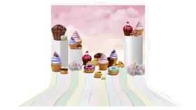 Fundo Fotográfico em Tecido Doces e Céu Rosa - 150x170cm