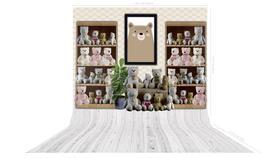 Fundo Fotográfico em Tecido Estante Ursinhos Pelúcia - 150x170cm