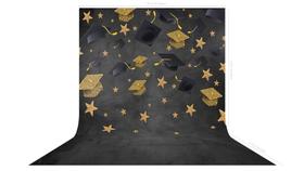 Fundo Fotográfico em Tecido Formatura Capelo Glitter Dourado- 150x170cm