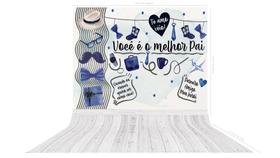 Fundo Fotográfico em Tecido Melhor Pai Aquarela Azul - 150x170cm