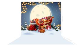 Fundo Fotográfico em Tecido Natal Lua Trenó - 150x170cm