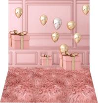 Fundo Fotografico Em Tecido Newborn Caixa Balões 1,50X2,20