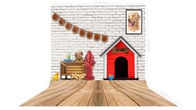 Fundo Fotográfico em Tecido Pet Cachorro Tijolinho Branco - 150x170cm