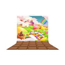 Fundo Fotografico em Tecido Reino dos Doces Chocolate - 150x170cm