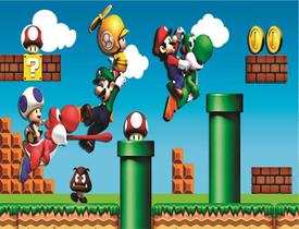 Fundo Fotográfico Em Tecido Super Mario Bross 2,20X1,50