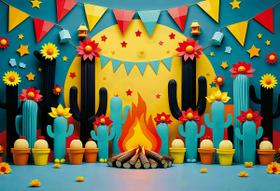 Fundo Fotográfico Festa Junina Cenário Tecido 1,20 x 1,70m Fundo Fotográfico Festa Junina Cenário Tecido 1,20 x 1,70m