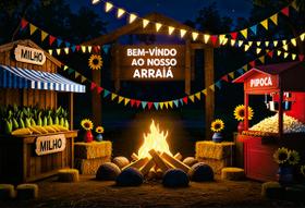 Fundo Fotográfico Festa Junina Cenário Tecido 1,50 x 2,20m
