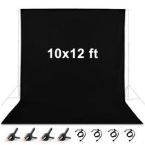 Fundo Fotográfico Preto MOUNTDOG 10x12 Pés - Tecido de Poliéster