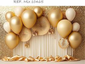 Fundo Fotográfico Sublimado Ano Novo 1,50x2,20 Dourado