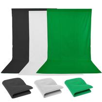 Fundo Infinito Fotográfico 3 Cores - Branco, Preto e Verde TNT - 1,60m x 3m