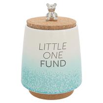 Fundo para bebês Piggy Bank Pavilion em cerâmica de 16,5 cm com base de cortiça azul-petróleo