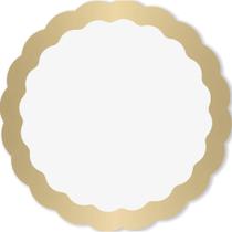 Fundo para Cesta Poli Redondo Royal Branca com Barrado Ouro 68CM - Pacote com 50 Unidades