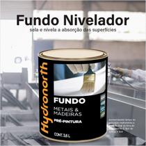 Fundo Para Madeira E Metais Hydronorth 3,6L Sela Pentra e Nivela