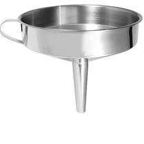 Funil Aço Inox Grande 16x14 Cm Alça Garrafas Óleo Multiuso