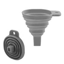 Funil Cozinha Flexível Dobrável Retrátil Silicone Cinza