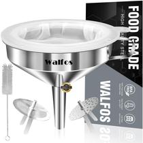 Funil de aço inoxidável Walfos Kitchen com 2 filtros e escova