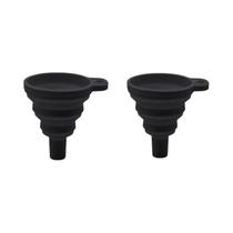 Funil De Silicone Preto Dobrável Para Motor De Carro 2 Peças Funil Portátil Para Troca De Óleo E