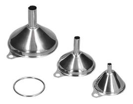 Funil Dosador Pequeno Inox Kit 3 Tamanhos
