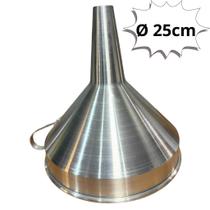 Funil Nº25 em Alumínio AAL Multiuso Prático Boca Larga Tamanho Diametro Ø25cm Com Bico e Alça Para Combustível
