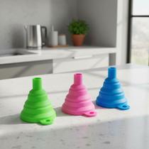 Funil Retrátil Dobrável Flexível Silicone Cozinha Liquido