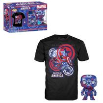 Funko Pop Box Marvel 36 Captain America Art Series + Camiseta GG