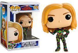Funko Pop Capitain Marvel terno neon 516 Vingadores