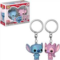 Funko Pop Chaveiro Keychain Disney Stitch E Angel 2 Pack