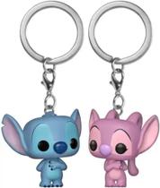 Funko Pop Chaveiro Keychain Disney Stitch E Angel 2 Pack