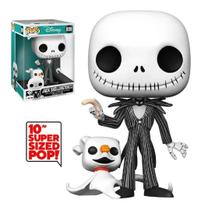 Funko Pop Jack Skellington 809 com o Zero Tamanho Jumbo de 10 Polegadas