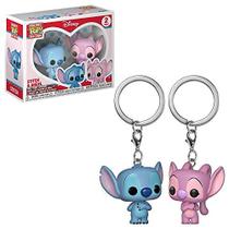 Funko Pop! Porta-chaves: Pacote com 2 brinquedos Lilo & Stitch & Angel, multicolorido