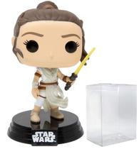 Funko Pop! Star Wars - Boneco de Ação Vinil Rey com Sabre de Luz