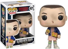 Funko Pop Stranger Things Eleven com Eggos Vinyl Figure , Estilos Podem Variar - Com/Sem Peruca Loira