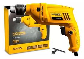 Furadeira 3/8 10mm Hammer Gyfi2000 570w Concreto E Madeira Amarela 110V