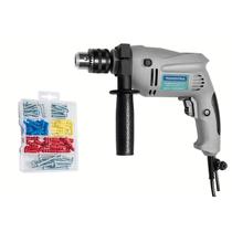 Furadeira de Impacto 1/2" 500W com Kit de Parafusos e Buchas 220V - Tramontina Furadeira de Impacto 1/2" 500W com Kit de Parafusos e Buchas 220V - Tramontina