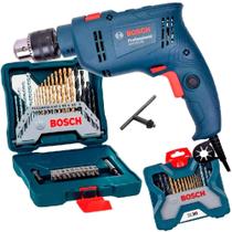 Furadeira de Impacto 1/2 Pol 550W com Reversão GSB550 com Estojo 30 Peças X-Line Titânio BOSCH Furadeira de Impacto 1/2 Pol 550W com Reversão GSB550 com Estojo 30 Peças X-Line Titânio BOSCH
