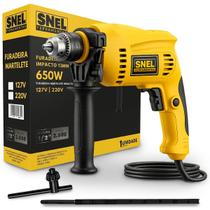Furadeira de Impacto 13mm 650W Snfr Snel Ferramentas Furadeira Elétrica Potente para Concreto Madeira e Metal 220V