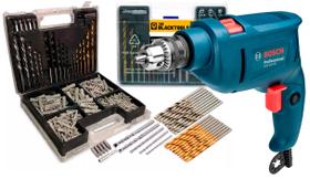Furadeira De Impacto 3/8 10mm Gsb450 Re 220v Bosch Com Jogo De Brocas Bits E Buchas 300 Peças The Black Tools