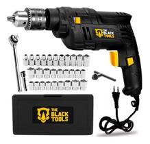 Furadeira De Impacto 3/8 Pol. 550w 220V C Kit Soquete 40 Pçs Furadeira De Impacto 3/8 Pol. 550w 220V C Kit Soquete 40 Pçs
