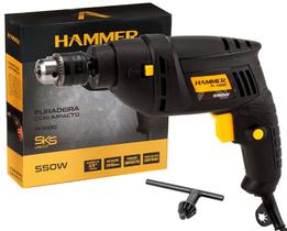 Furadeira De Impacto 3/8 Pol 550w Hammer Fi-1000 Preto 127V