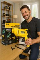 Furadeira de Impacto 600W 127V Amarela, Uma ferramenta potente e versátil, ideal para uso residencial ou profissional em diversas aplicações