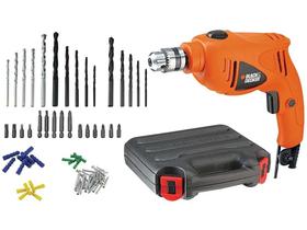 Furadeira de Impacto Black&Decker HD400K50 3/8” - 550W/127v 2800 rpm com 50 peças+Maleta